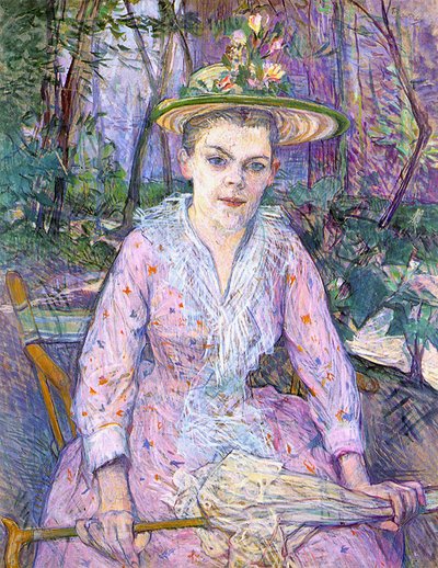 Frau mit einem Regenschirm von Henri de Toulouse Lautrec